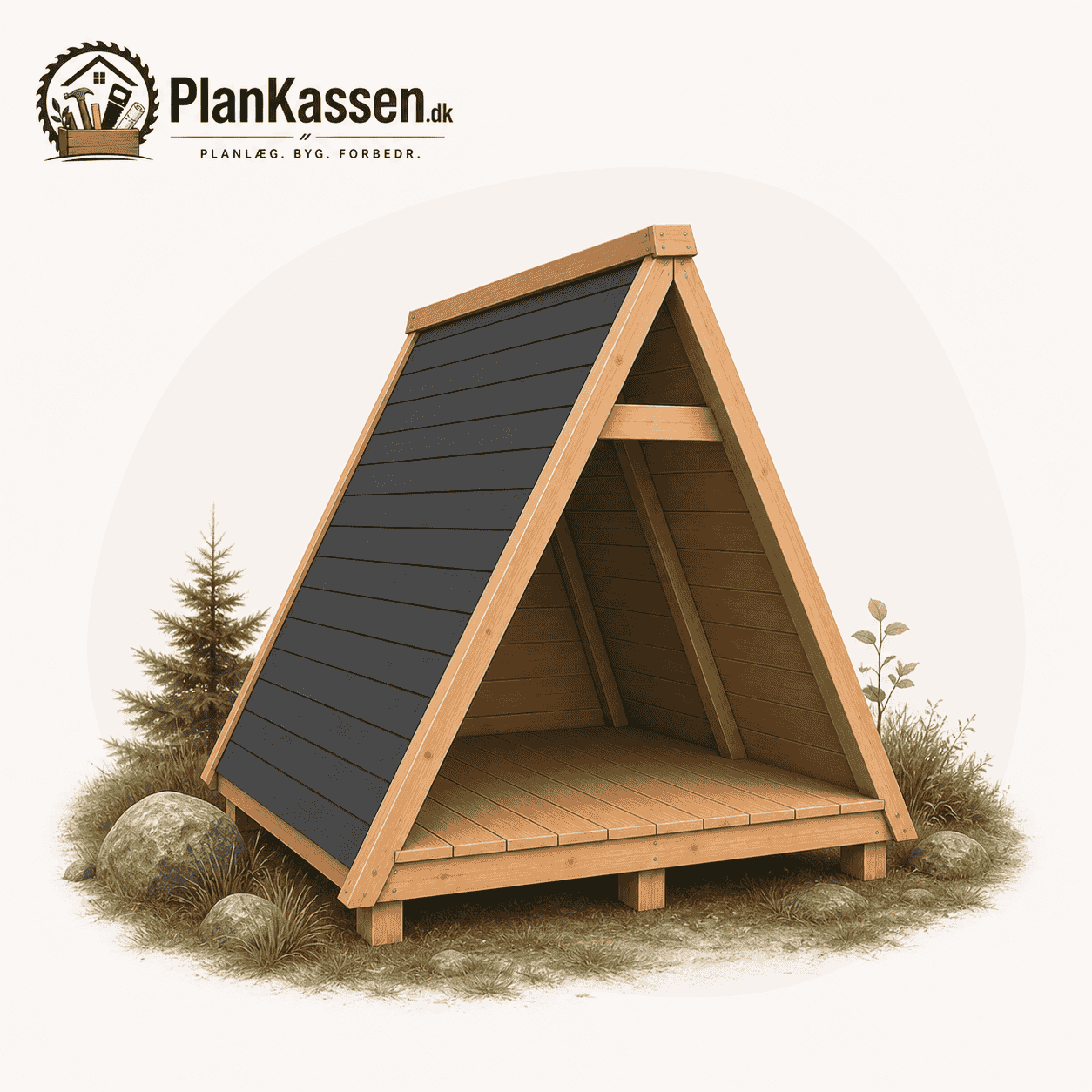 A-frame shelter — illustration